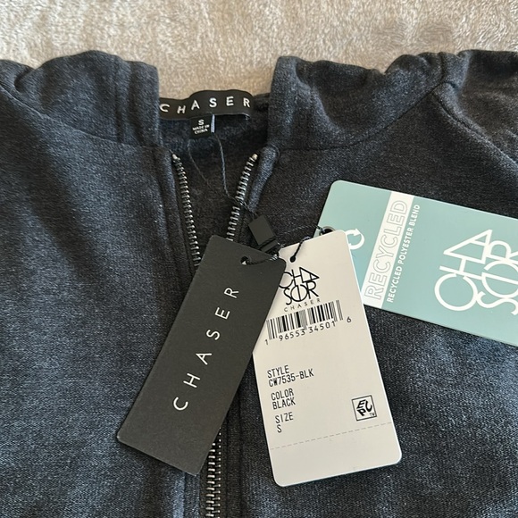 CHASER Amazingly Soft & Luxurious Lightweight Fleece Lined Hoodie, Pockets S NWT - Picture 8 of 8